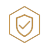 lab tested shield metallic outline